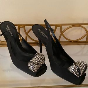 Sergio Rossi Black Formal Heels with Crystals